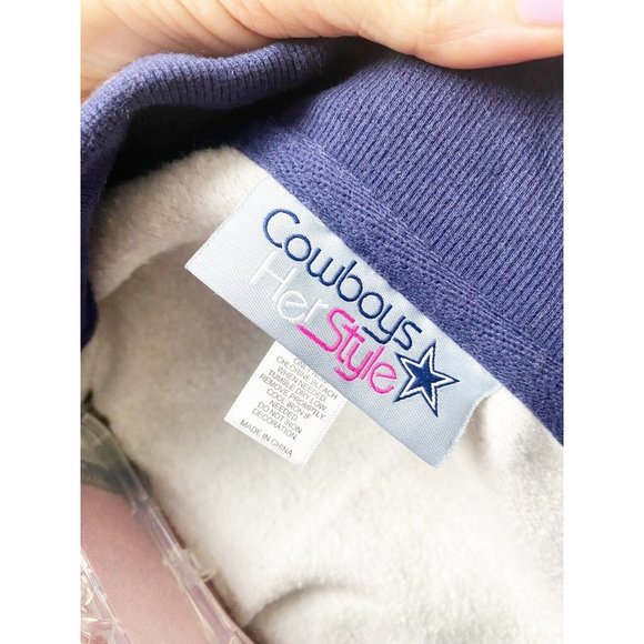 Dallas Cowboys Her Style Women's Large Club Collection 1/4 zip Grey Pullover EUC - Picture 7 of 7